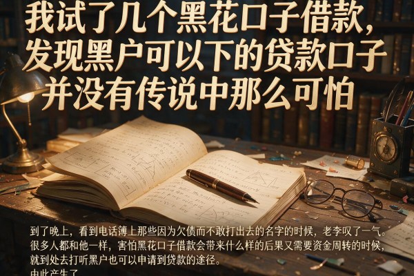 我试了几个黑花口子借款，发现黑户可以下的贷款口子并没有传说中那么可怕