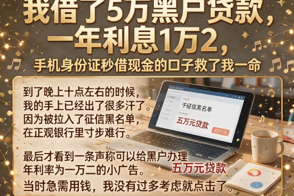 我借了5万黑户贷款一年利息1万2,手机身份证秒借现金的口子救了我一命