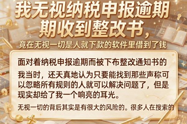 我无视纳税申报逾期收到整改书，竟在无视一切是人就下款的软件里借到了钱