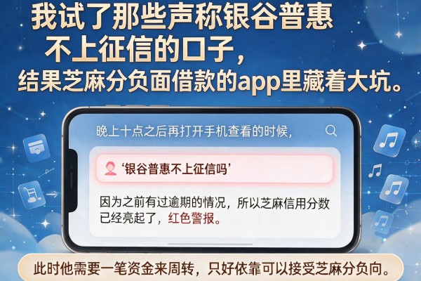 我试了那些声称银谷普惠不上征信的口子，结果芝麻分负面借款的app里藏着大坑