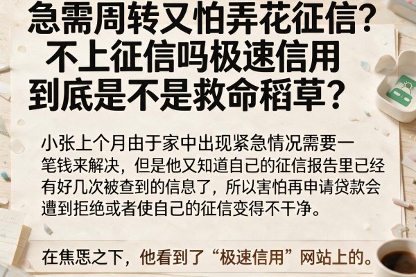 急需周转又怕弄花征信？不上征信吗极速信用到底是不是救命稻草？