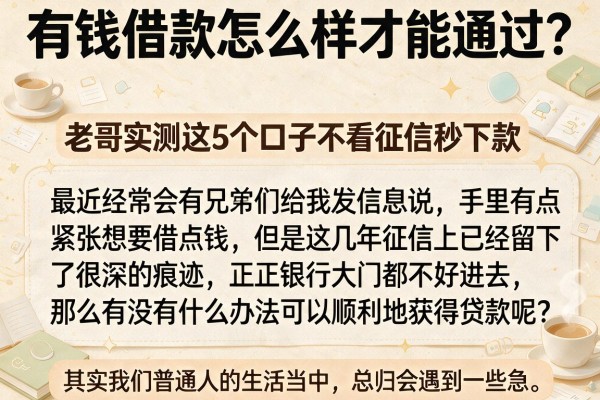有钱借款怎么样才能通过?老哥实测这5个口子不看征信秒下款