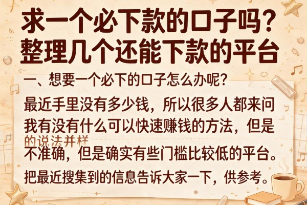 求一个必下款的口子吗？整理几个还能下款的平台