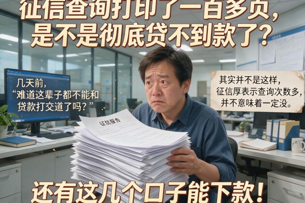 征信查询打印了一百多页，是不是彻底贷不到款了？还有这几个口子能下款！