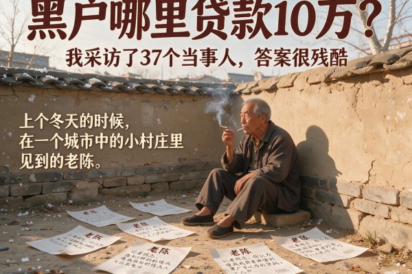 黑户哪里贷款10万？我采访了37个当事人，答案很残酷