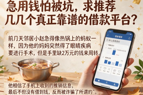急用钱怕被坑，求推荐几个真正靠谱的借款平台？