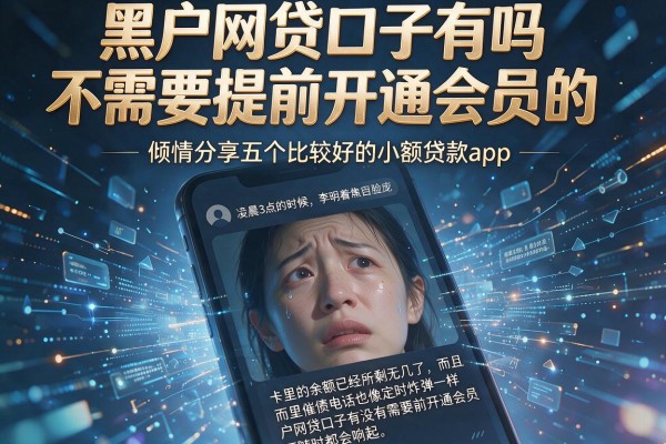 黑户网贷口子有吗不需要提前开通会员的，倾情分享五个比较好的小额贷款app