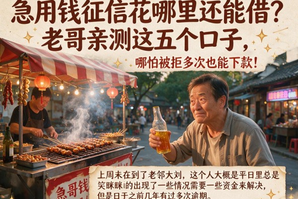 急用钱征信花哪里还能借？老哥亲测这五个口子，哪怕被拒多次也能下款！