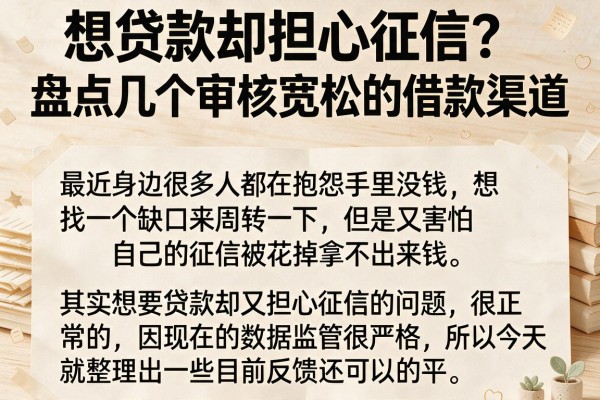 想贷款却担心征信？盘点几个审核宽松的借款渠道