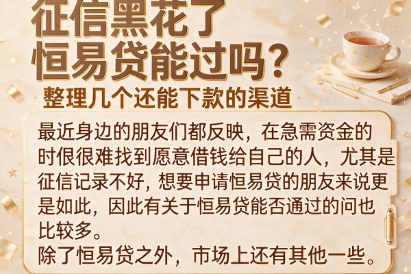 征信黑花了恒易贷能过吗？整理几个还能下款的渠道