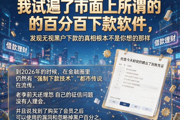 我试遍了市面上所谓的百分百下款软件，发现无视黑户下款的真相根本不是你想的那样