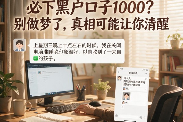 必下黑户口子1000？别做梦了，真相可能让你清醒