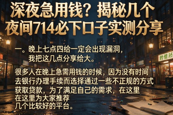 深夜急用钱？揭秘几个夜间714必下口子实测分享