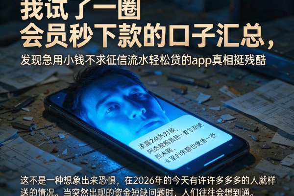 我试了一圈会员秒下款的口子汇总,发现急用小钱不求征信流水轻松贷的app真相挺残酷