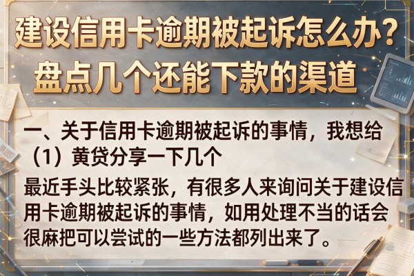 建设信用卡逾期被起诉怎么办？盘点几个还能下款的渠道