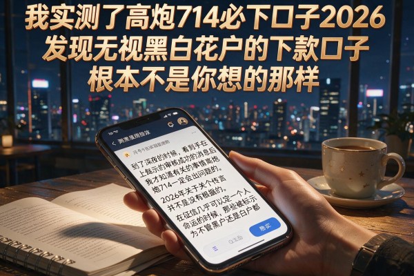 我实测了高炮714必下口子2026，发现无视黑白花户的下款口子根本不是你想的那样