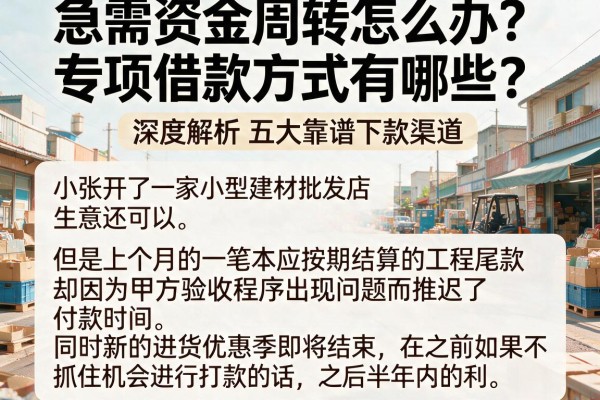 急需资金周转怎么办？专项借款方式有哪些？深度解析五大靠谱下款渠道