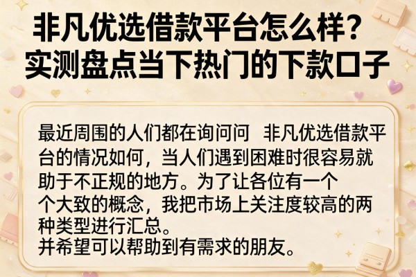 非凡优选借款平台怎么样？实测盘点当下热门的下款口子