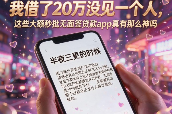 我借了20万没见一个人，这些大额秒批无面签贷款app真有那么神吗