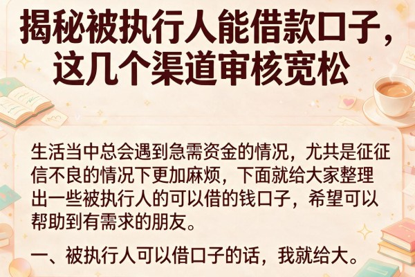 揭秘被执行人能借款口子，这几个渠道审核宽松