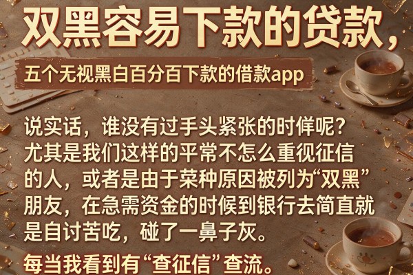 双黑容易下款的贷款，归纳五个无视黑白百分百下款的借款app