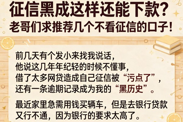 征信黑成这样还能下款？老哥们求推荐几个不看征信的口子！