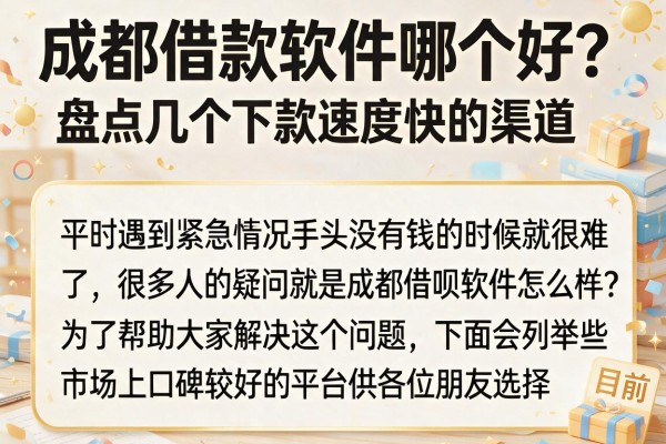 成都借款软件哪个好？盘点几个下款速度快的渠道