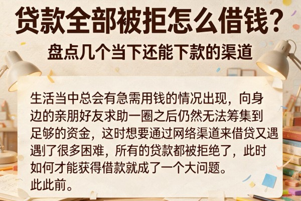 贷款全部被拒怎么借钱？盘点几个当下还能下款的渠道