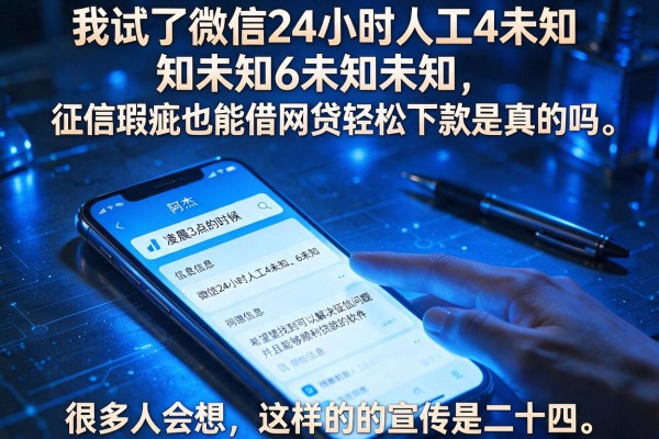 我试了微信24小时人工4未知未知6未知未知，征信瑕疵也能借网贷轻松下款是真的吗