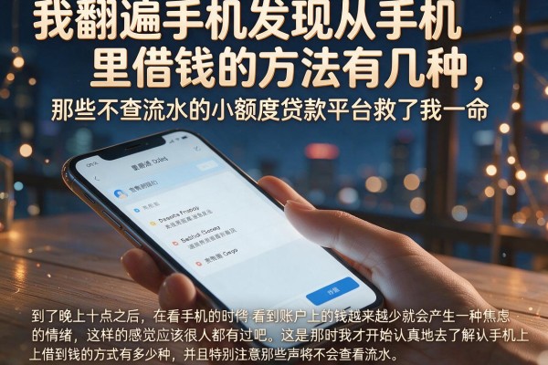 我翻遍手机发现从手机里借钱的方法有几种，那些不查流水的小额度贷款平台救了我一命