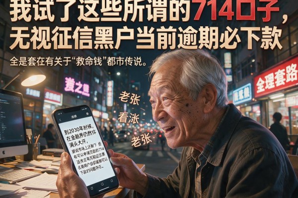我试了这些所谓的714口子，发现无视征信黑户当前逾期必下款全是套路