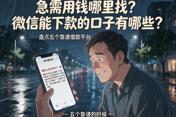 急需用钱哪里找？微信能下款的口子有哪些？盘点五个靠谱借款平台