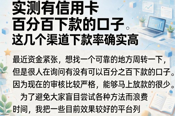 实测有信用卡百分百下款的口子，这几个渠道下款率确实高