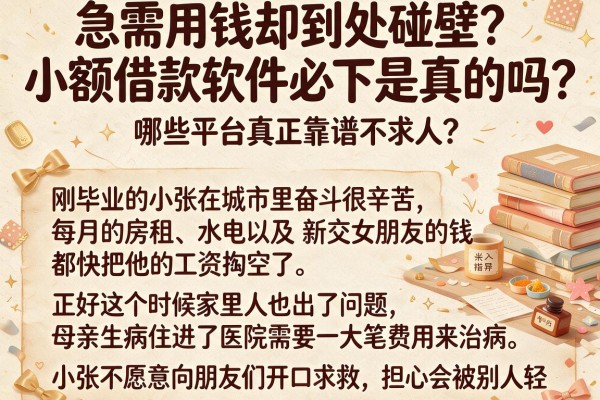 急需用钱却到处碰壁？小额借款软件必下是真的吗？哪些平台真正靠谱不求人？