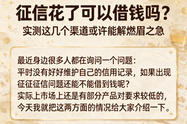 征信花了可以借钱吗？实测这几个渠道或许能解燃眉之急