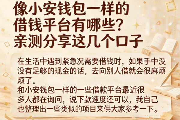像小安钱包一样的借钱平台有哪些?亲测分享这几个口子