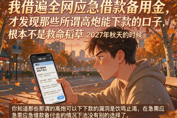 我借遍全网应急借款备用金，才发现那些所谓高炮能下款的口子，根本不是救命稻草