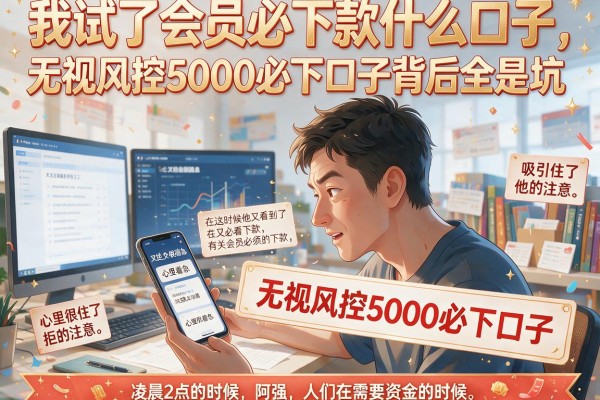 我试了会员必下款什么口子，发现无视风控5000必下口子背后全是坑