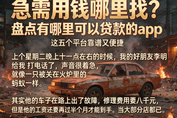 急需用钱哪里找？盘点有哪里可以贷款的app，这五个平台靠谱又便捷