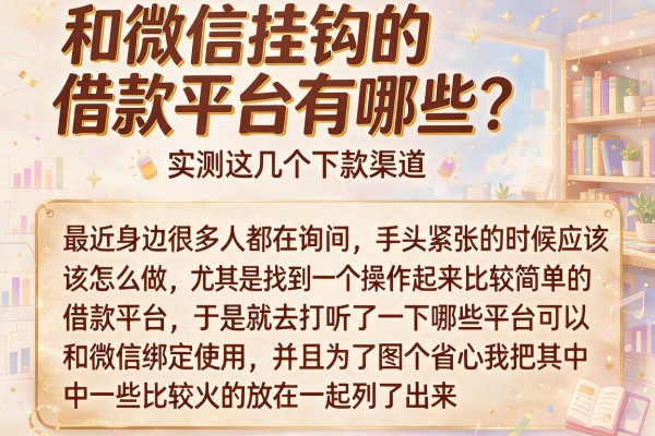 和微信挂钩的借款平台有哪些？实测这几个下款渠道
