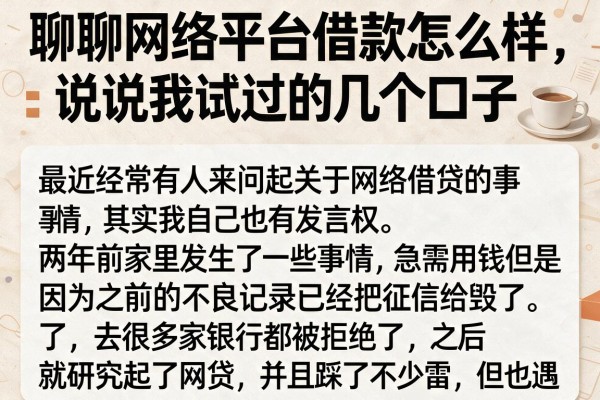 聊聊网络平台借款怎么样,说说我试过的几个口子