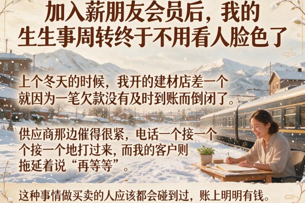加入薪朋友会员后，我的生意周转终于不用看人脸色了