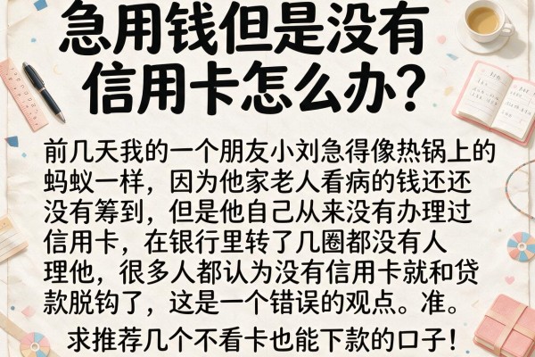 急用钱但是没有信用卡怎么办？求推荐几个不看卡也能下款的口子！