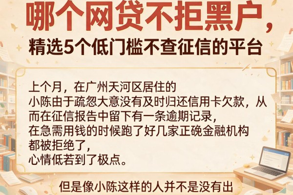 哪个网贷不拒黑户，精选5个低门槛不查征信的平台