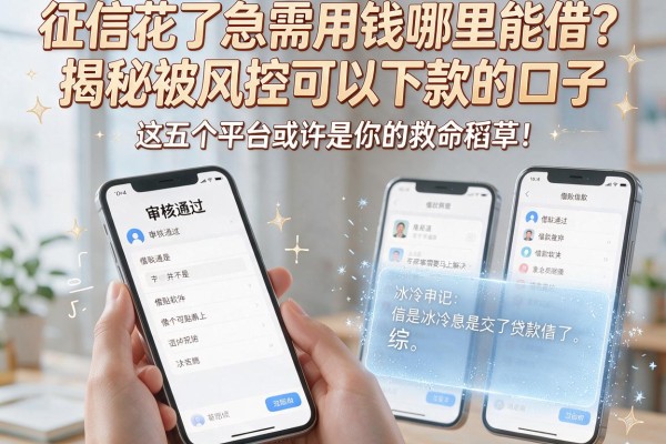征信花了急需用钱哪里能借？揭秘被风控可以下款的口子，这五个平台或许是你的救命稻草！