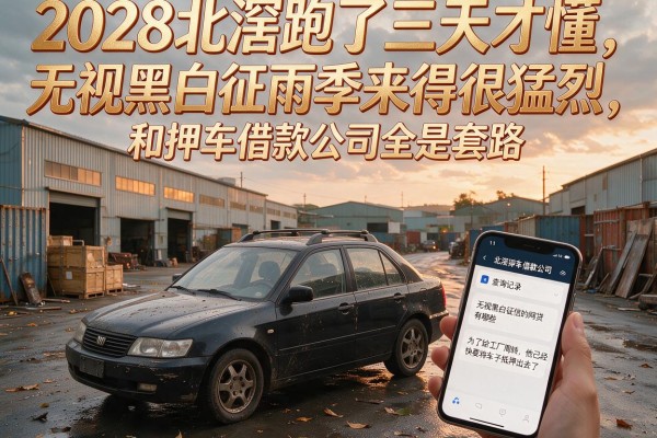 我在北滘跑了三天才懂，无视黑白征信的网贷和押车借款公司全是套路