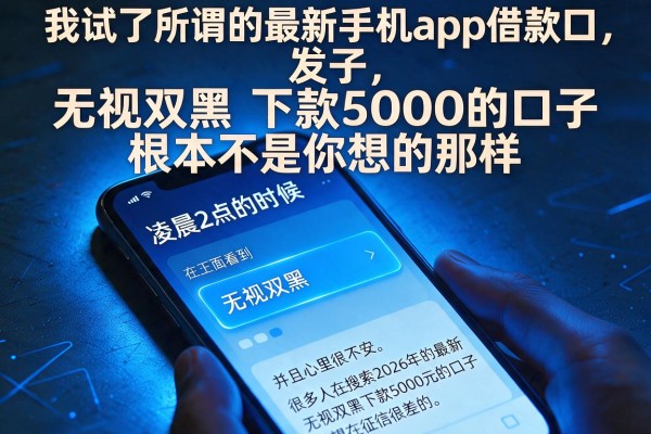 我试了所谓的最新手机app借款口子，发现无视双黑下款5000的口子根本不是你想的那样
