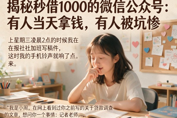 揭秘秒借1000的微信公众号：有人当天拿钱，有人被坑惨