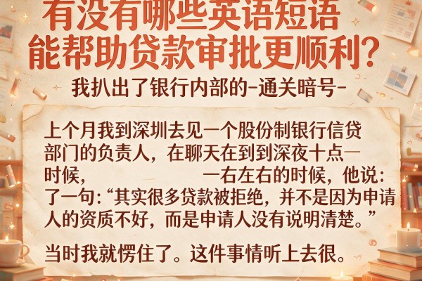 有没有哪些英语短语能帮助贷款审批更顺利？我扒出了银行内部的-通关暗号-