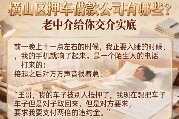横山区押车借款公司有哪些？老中介给你交个实底